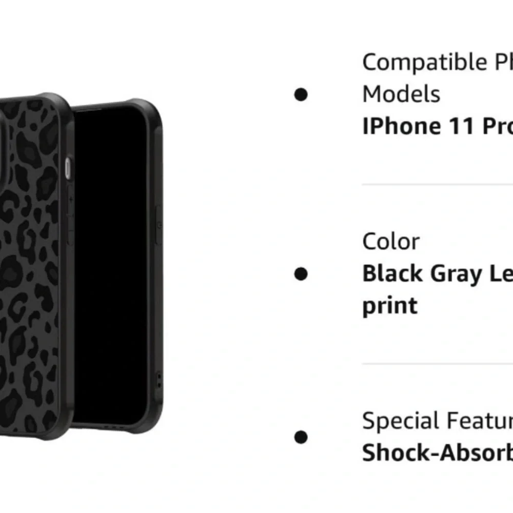 iPhone 11 Pro slim fit Case  black and grey leopard print NIP